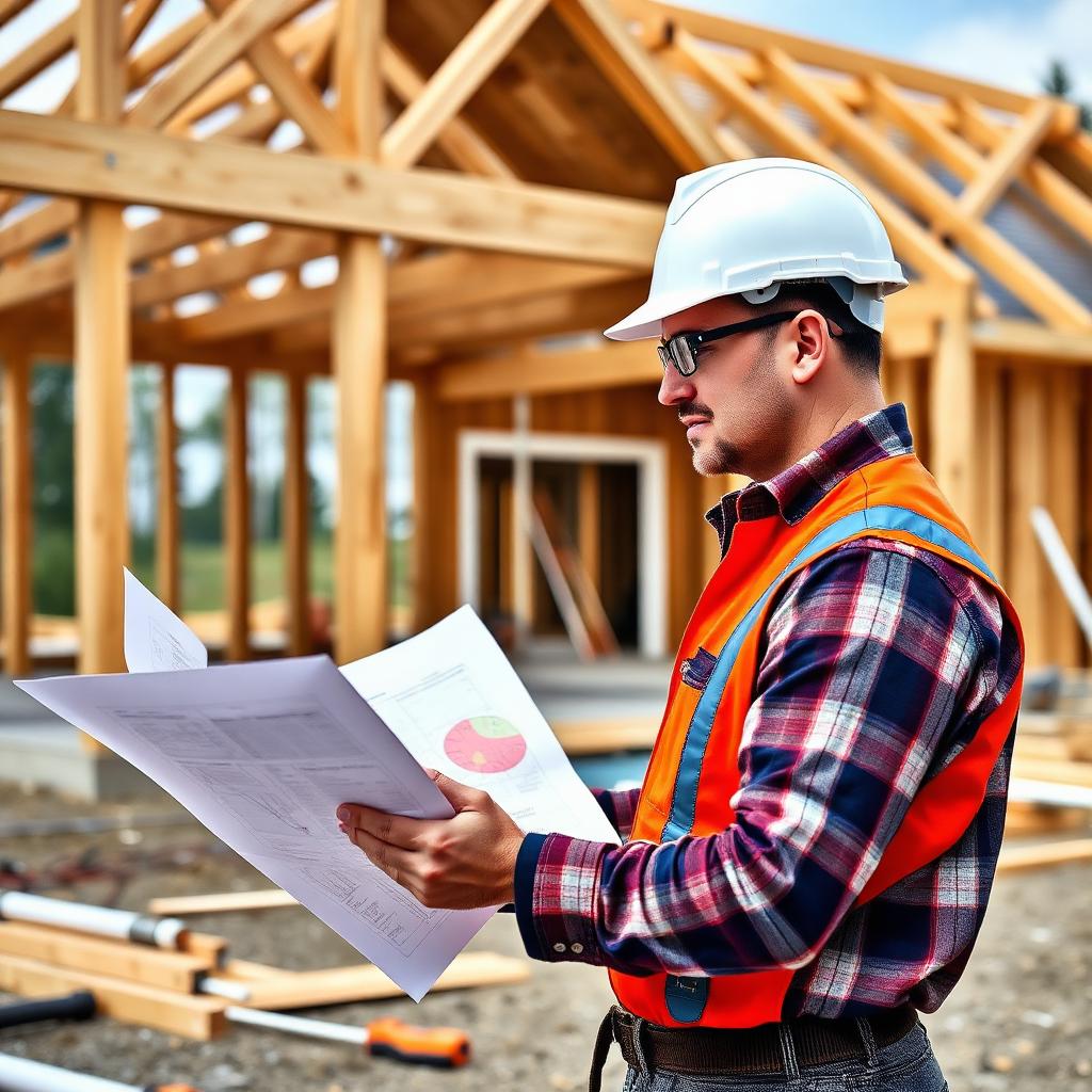 Building tradesperson at work on site